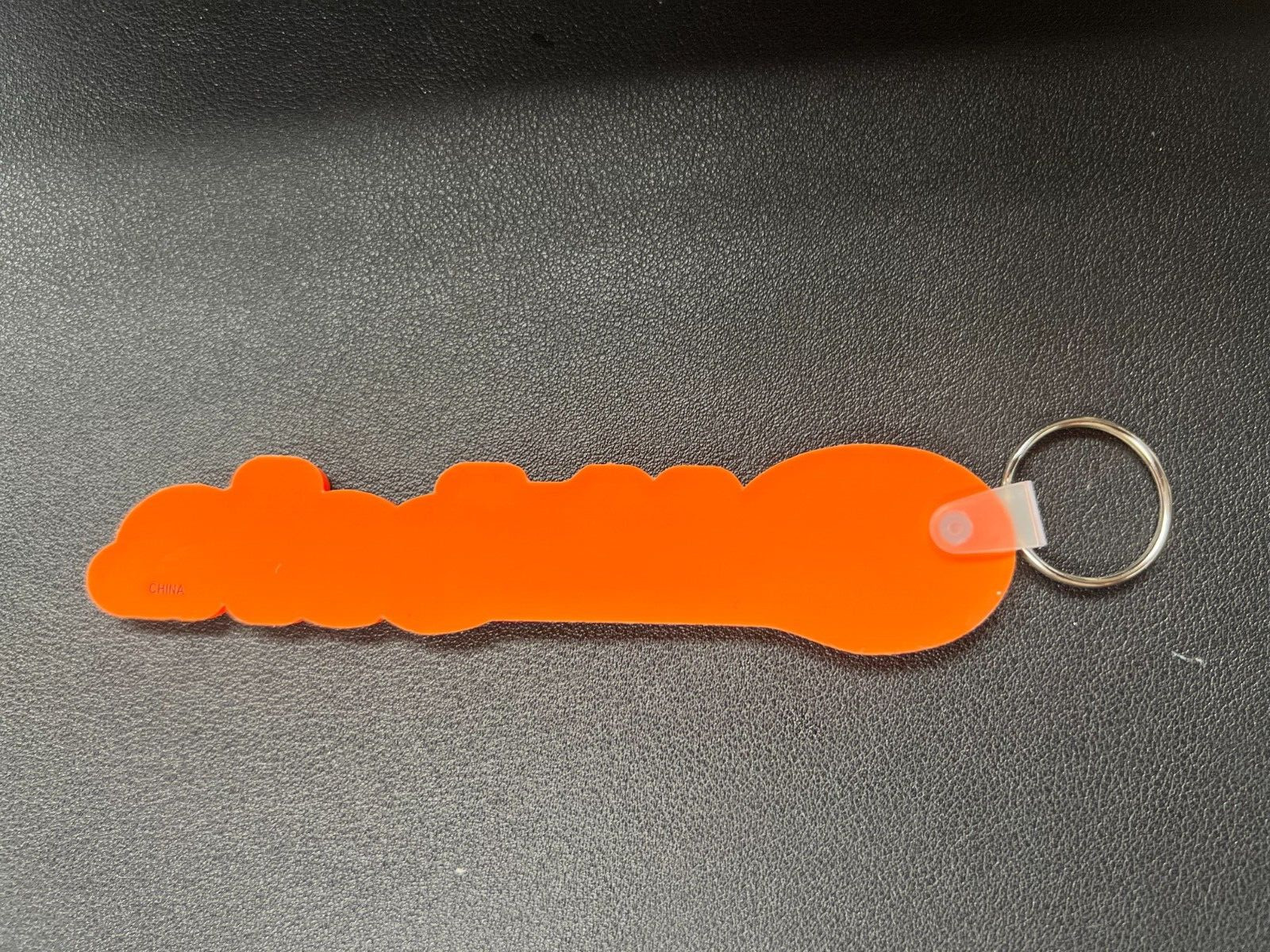 New Kubota Orange Rubber Key Chain Key Tag with Metal Ring 6in.