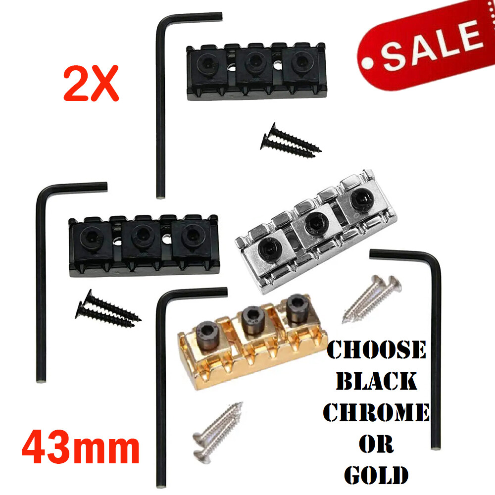 2 Sets Guitar Locking Nut 43mm String Lock For Floyd Rose Tremolo Bridge NEW