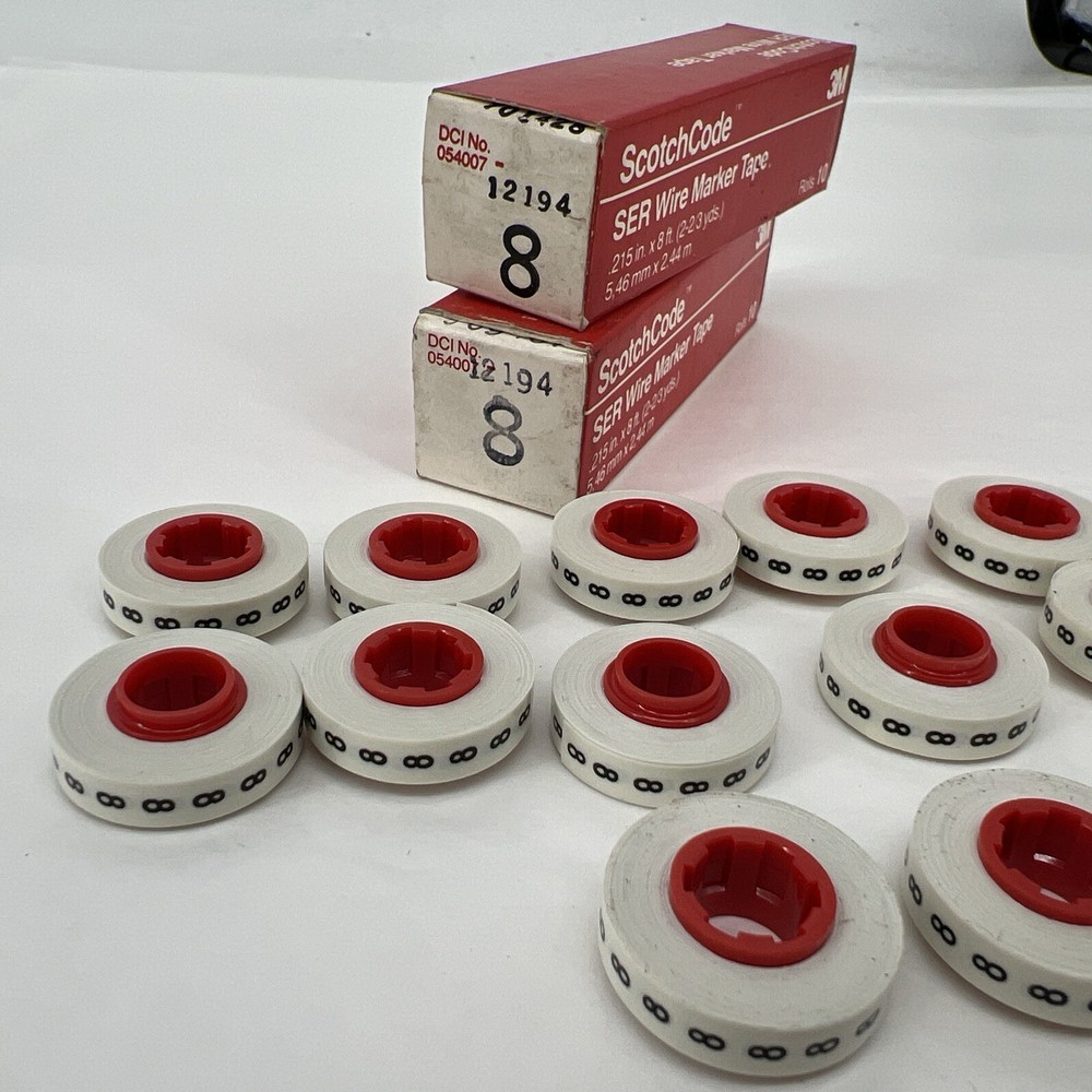 3M SDR-8 ScotchCode Wire Marker Tape Refill Roll, 13 Pack - Number "8"
