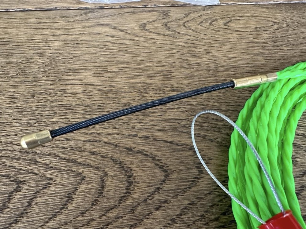 37FT Fish Tape Wire Puller 5 Adapters Durable Cable Retraction Aid Work 12M