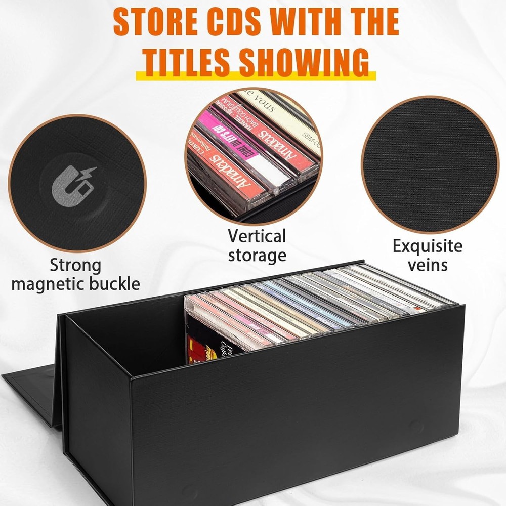 CD Storage Rack Box Holder Disk Case Media Display Space Store Organizer DVD