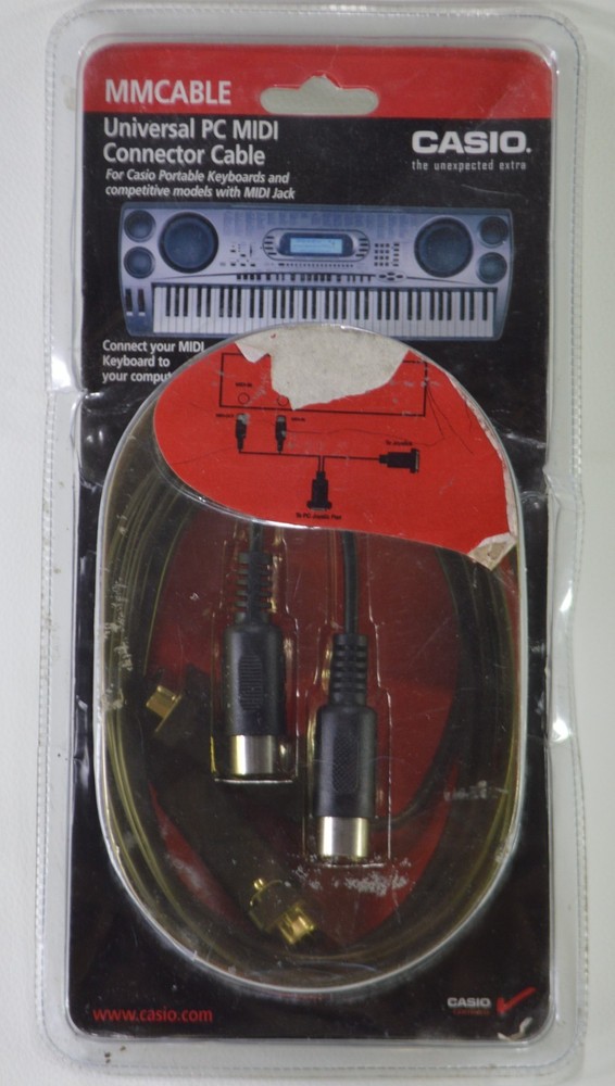 Casio MM Cable Universal PC MIDI Connector Cable For Keyboards New Sealed