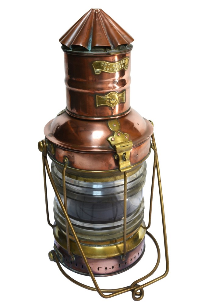 Antique Ships Lantern, NUC Not Under Command, Seagull, Copper & Brass