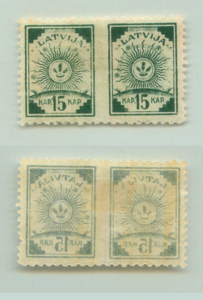 Latvia 1919 SC 20 mint pelure p missing perf pair. rtc2194