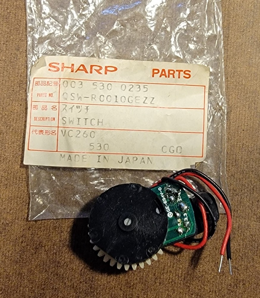 Sharp QSW-R0010GEZZ VCR Mode Selector Switch Assembly * NEW in PACKAGE *