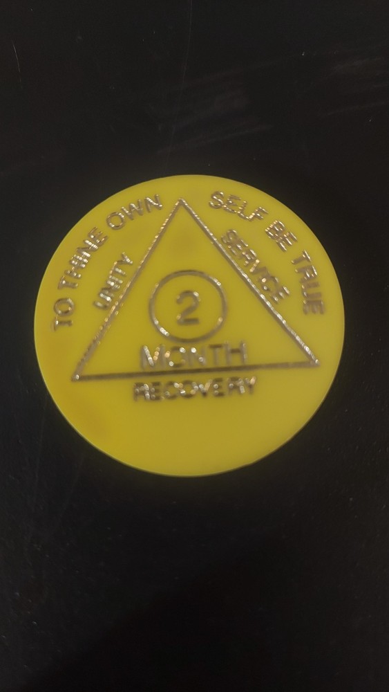 Alcoholics Anonymous Plastic AA 2 Month Chip Medallion Token