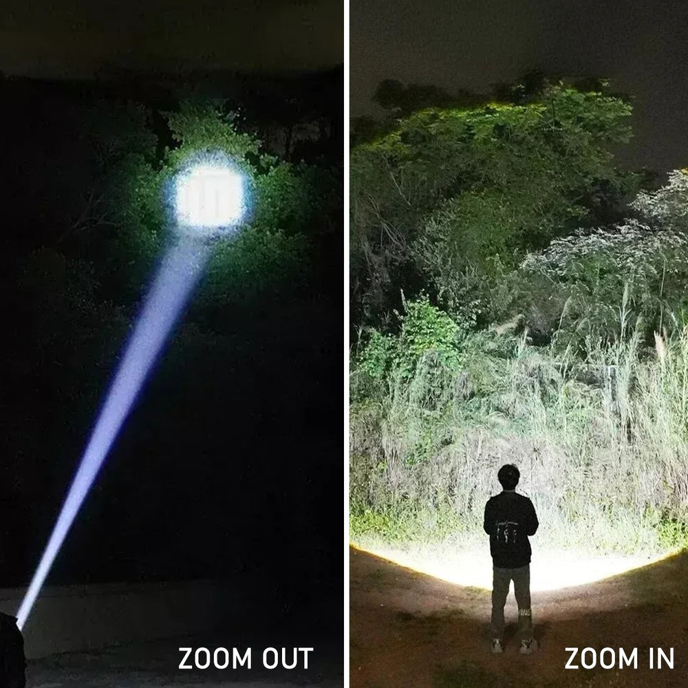 2PCS Brighter 9900000LM Zoomable Rechargeable Torch Handheld Tactical Flashlight