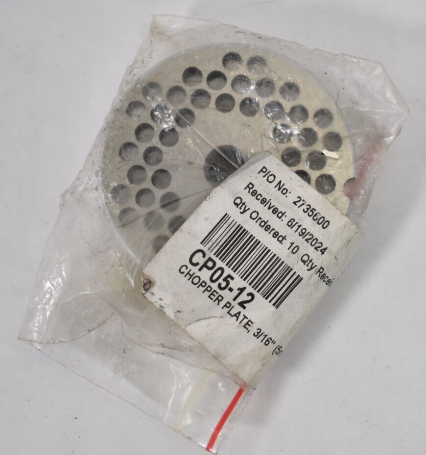 Globe 3/16" Chopper Plate For #12 Meat Grinder Assembly CP05-12 Silver Tool