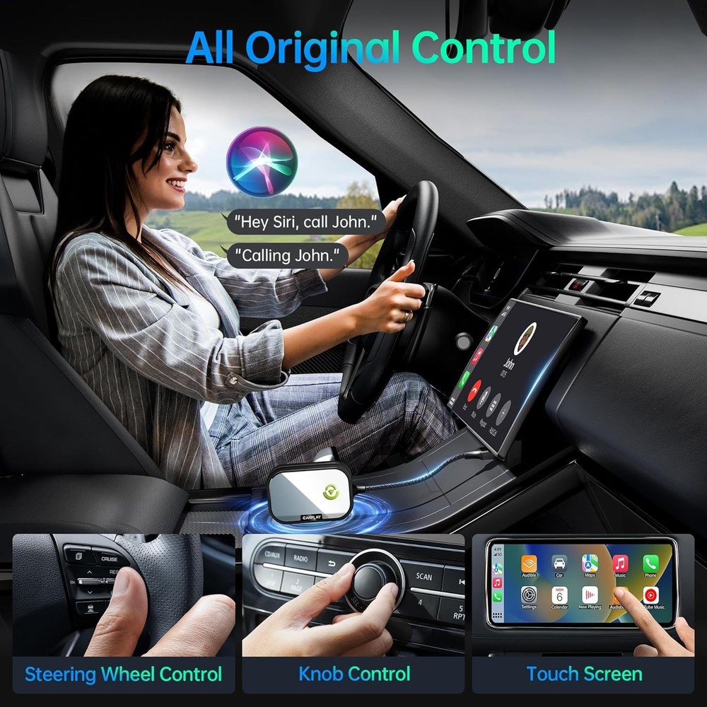 Wireless Apple CarPlay Adapter Plug Play Auto Connect iPhone Cars