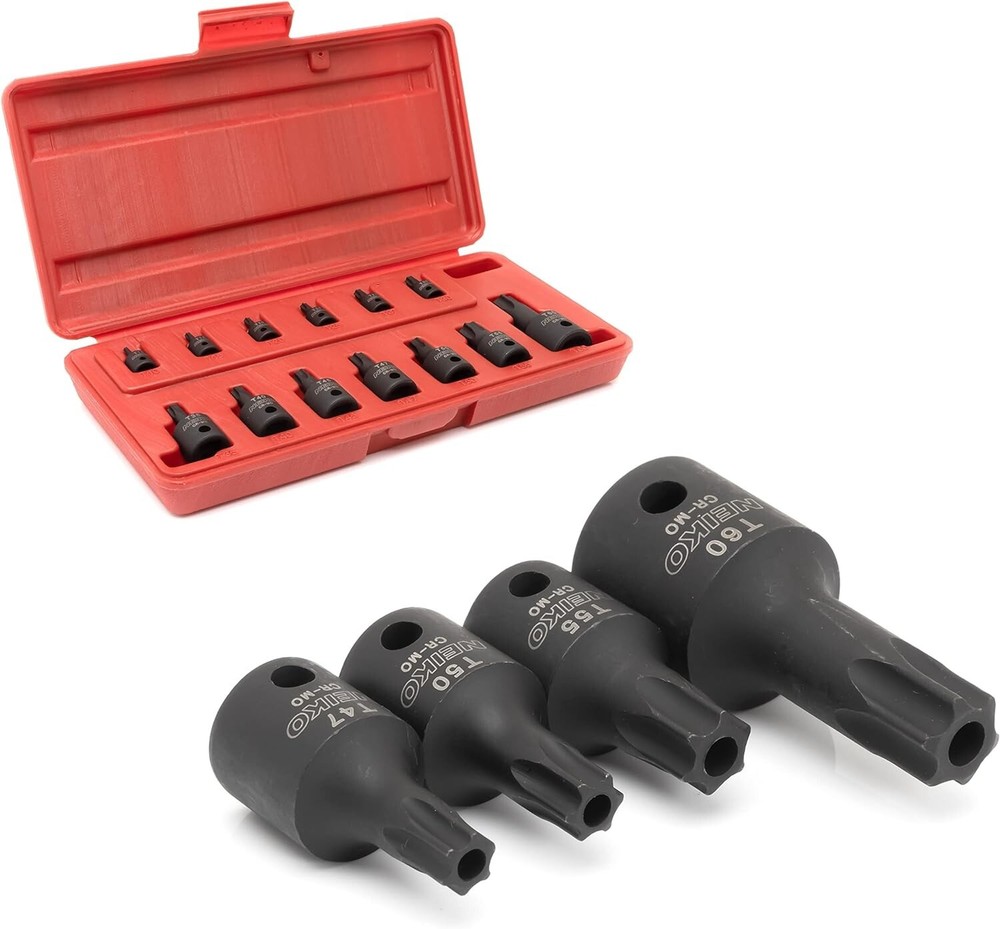 NEIKO 13pc Security Torx Socket Bit Set – Heavy Duty Tamperproof Impact Grade