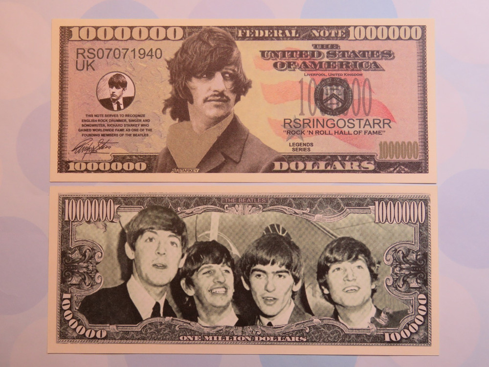 RINGO STARR of The BEATLES ~ $1,000,000 One Million Dollar Bill: United States