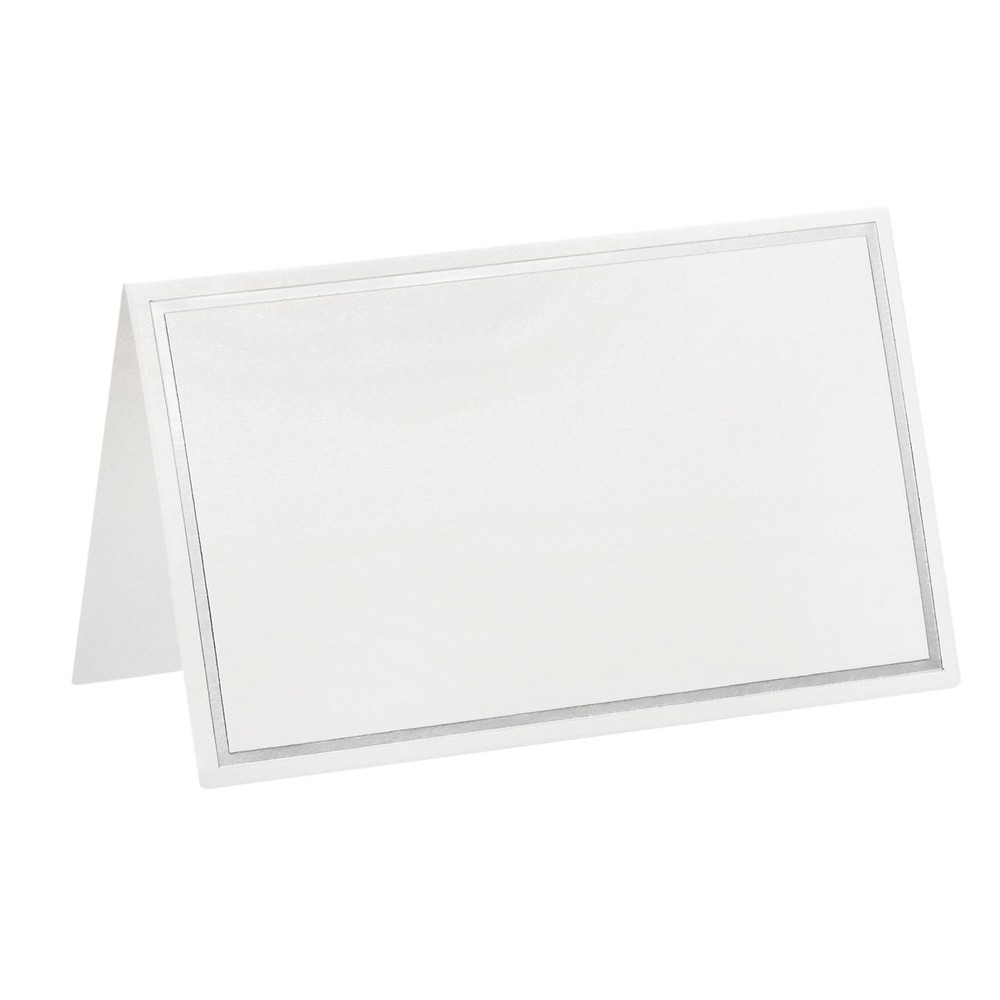 Greeting tickets, 25pcs white ticket, silver white tone