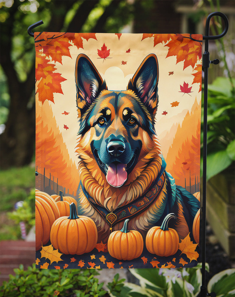 German Shepherd Fall Garden Flag - Durable, Double-Sided, Weatherproof