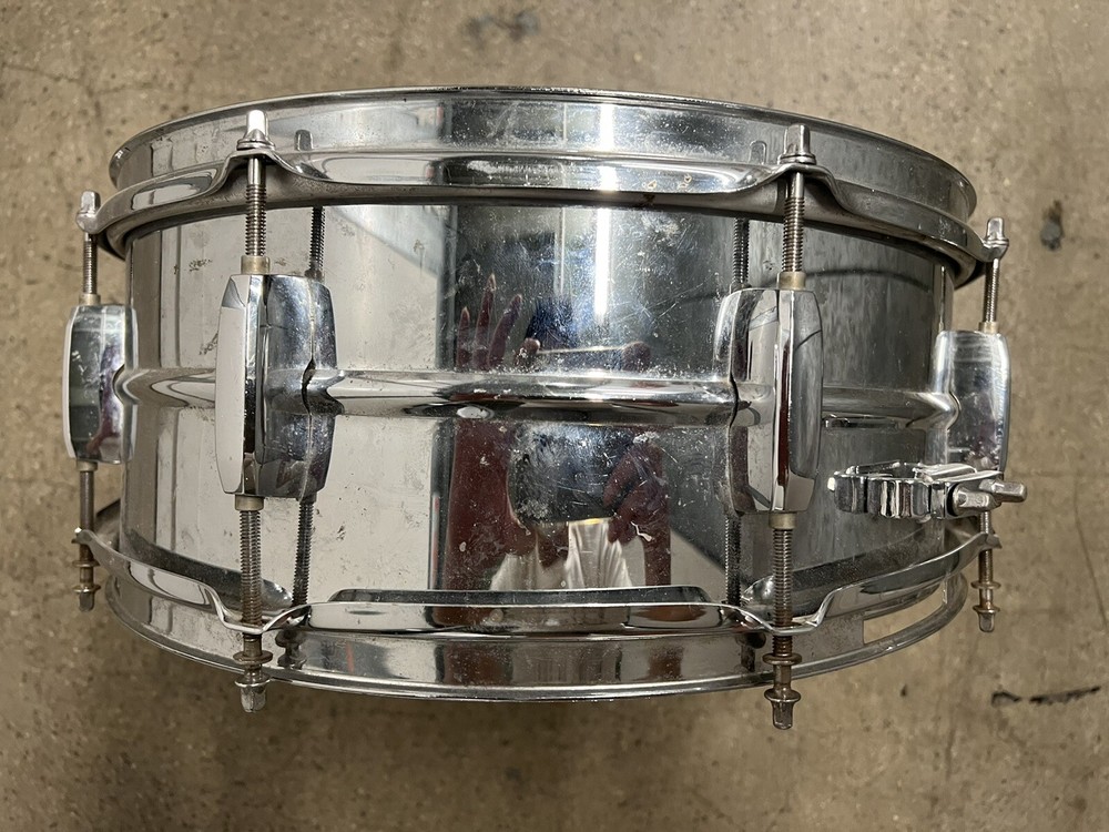Pearl Mirror Chrome Steel Shell Snare Drum 14"