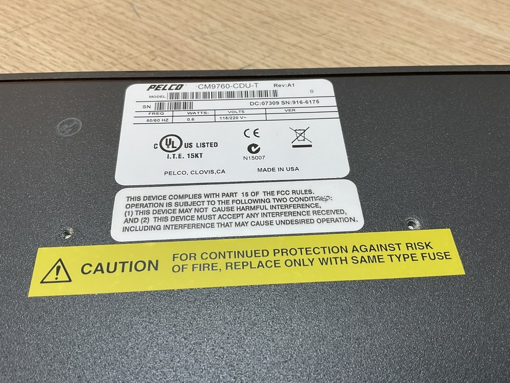 Pelco CM9760-CDU-T Matrix Code Distribution Unit TX VER 16CH/GAR564