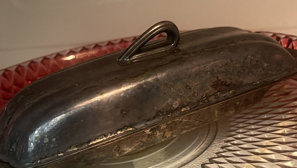 Vintage Butter Dish Silver Plated Poole 101 EPCA BRISTOL Art Deco