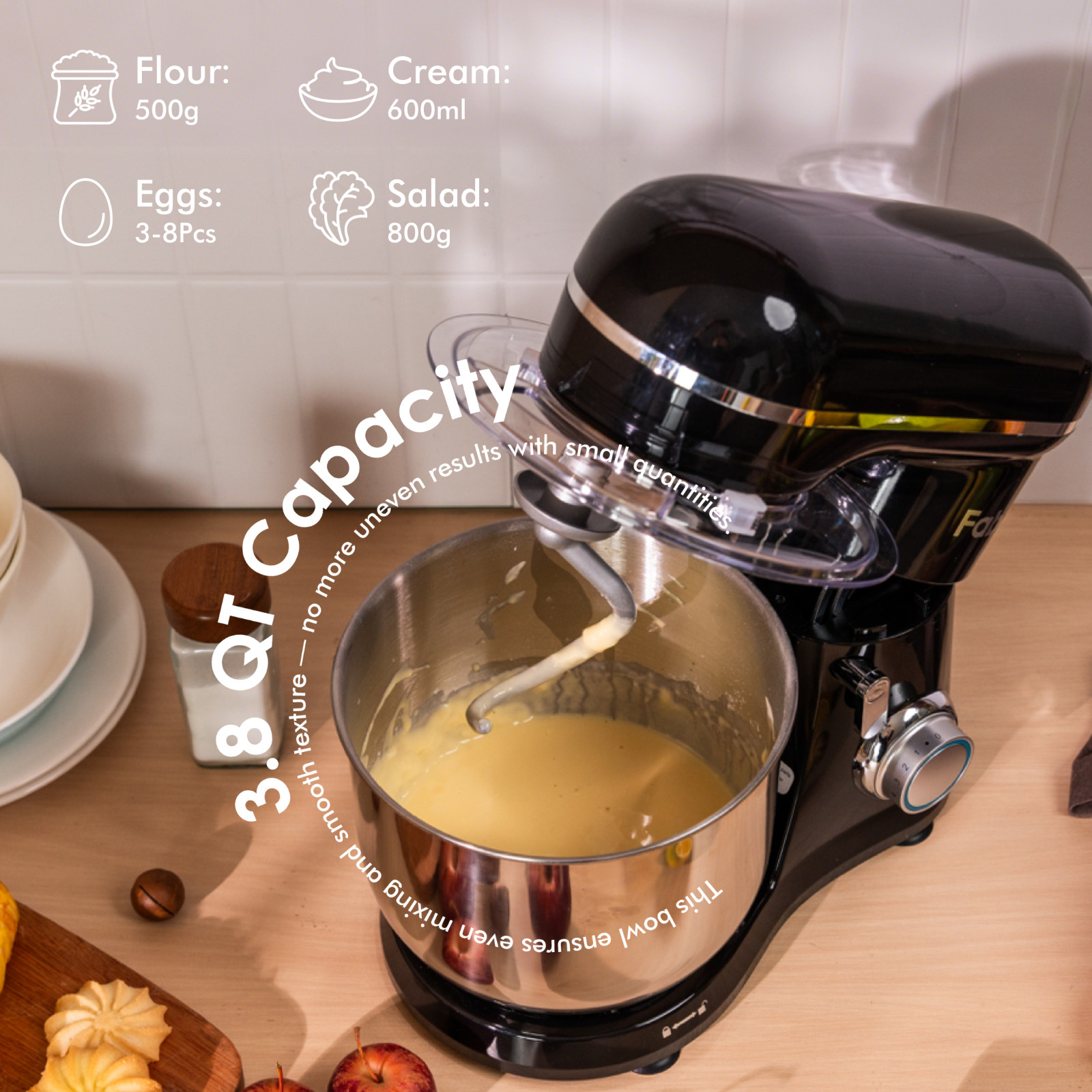 FAB 3.8QT Stand Mixer 10-Speed 300W 3-IN-1 Dough Mixer New product discount