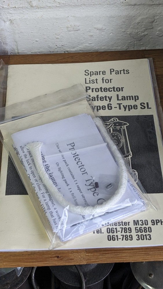 Protector Type 6 Miners Lamp with Working Relighter, Serviced Unissued 1995