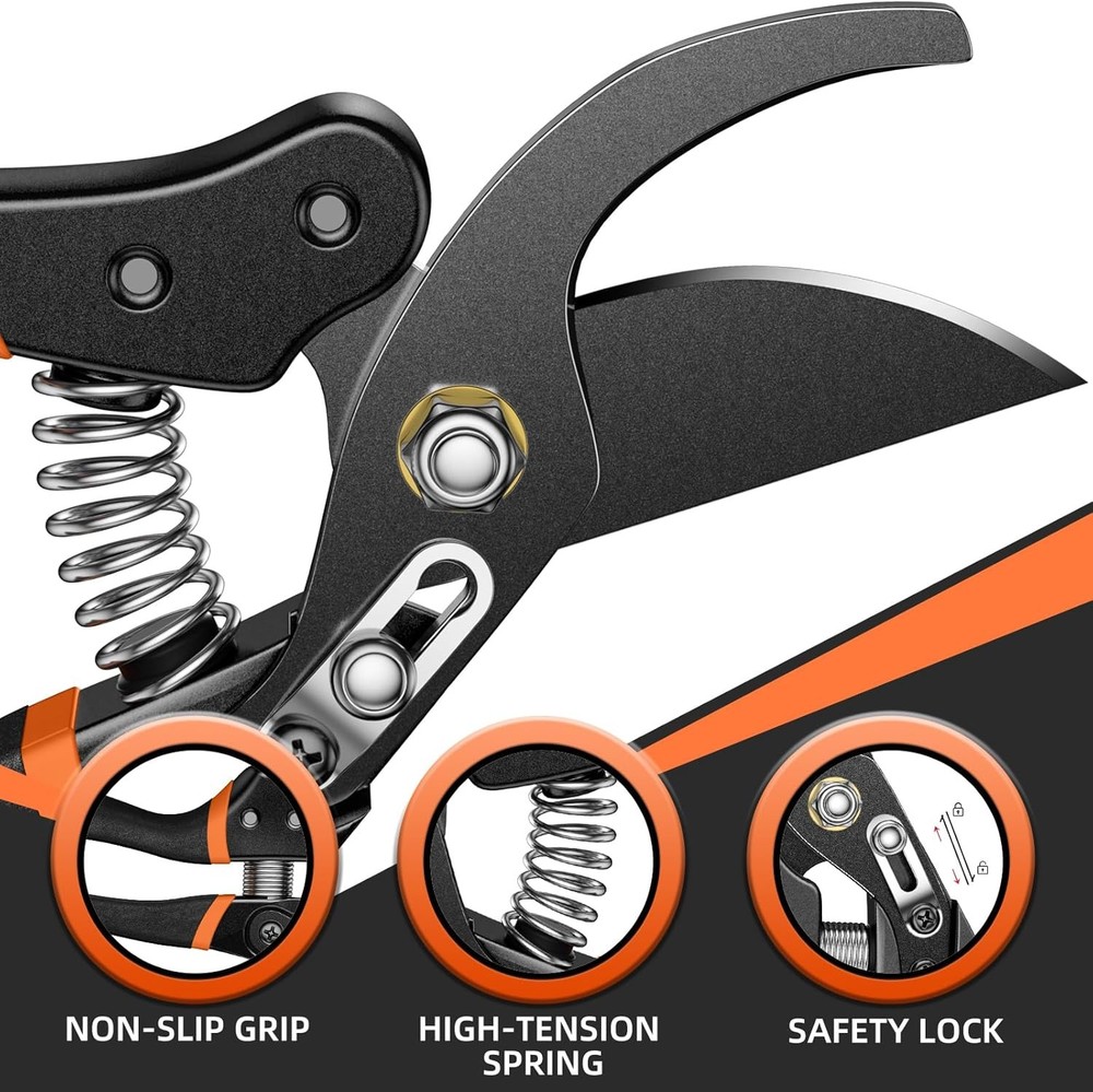 DECERK® 8.5" Professional Pruning Shears - Cuts 4X Easier with Ultra Sharp Japa