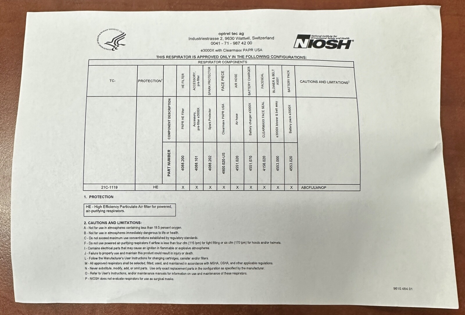 NEW OPEN BOX OPTREL CLEARMAXX PAPR E3000X SYSTEM UP TO 18 HOUR BATTERY/TOTE