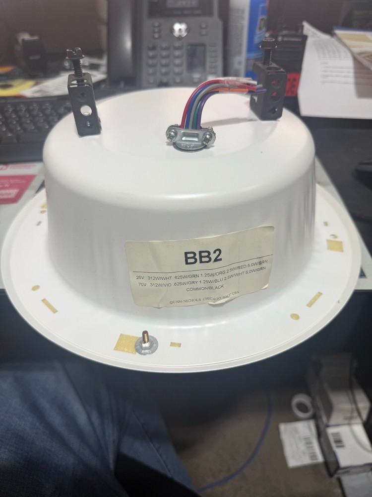 Quam BB2 Speaker System 8" Beam Mount Intercom, White, Factory New