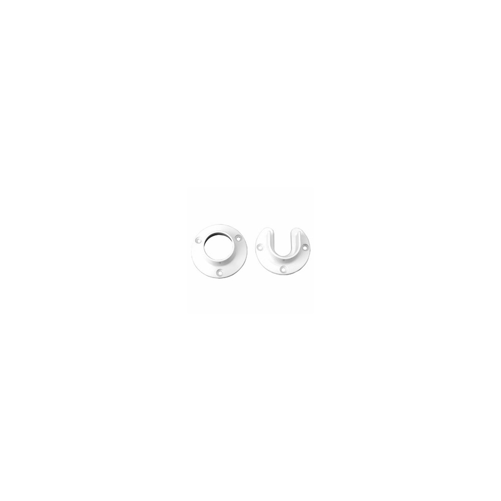 Closet Pro CD-0010-WT Closet Rod Pole Socket Set, White Zinc, Pr. - Quantity 1