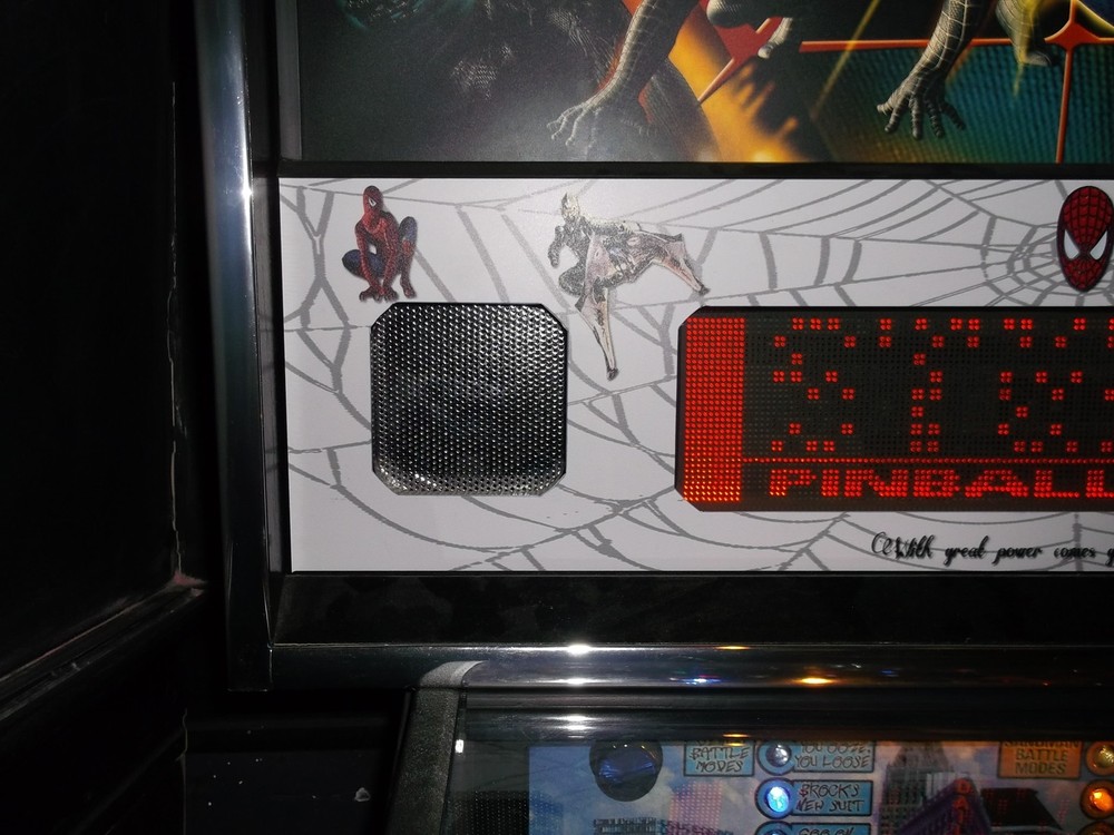 STERN SPIDERMAN PINBALL CUSTOM SPEAKER DISPLAY PANEL ARTWORK MOD MODIFICATION