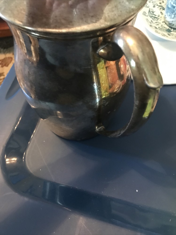 Vintage H S Silver On Copper Water Pitcher