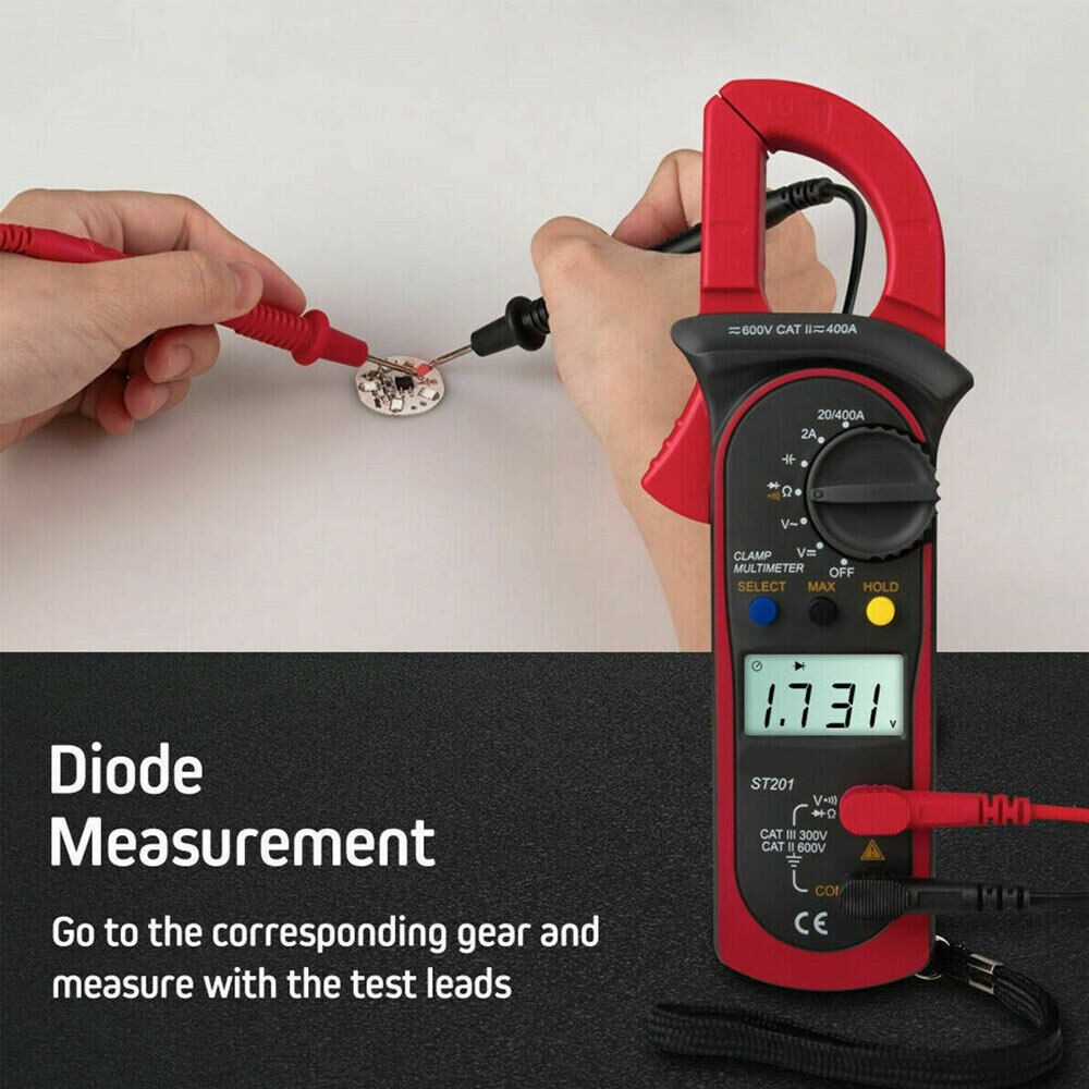 Handheld True RMS Digital Clamp Meter Multimeter AC Volt Amp Ohm Cap Tester