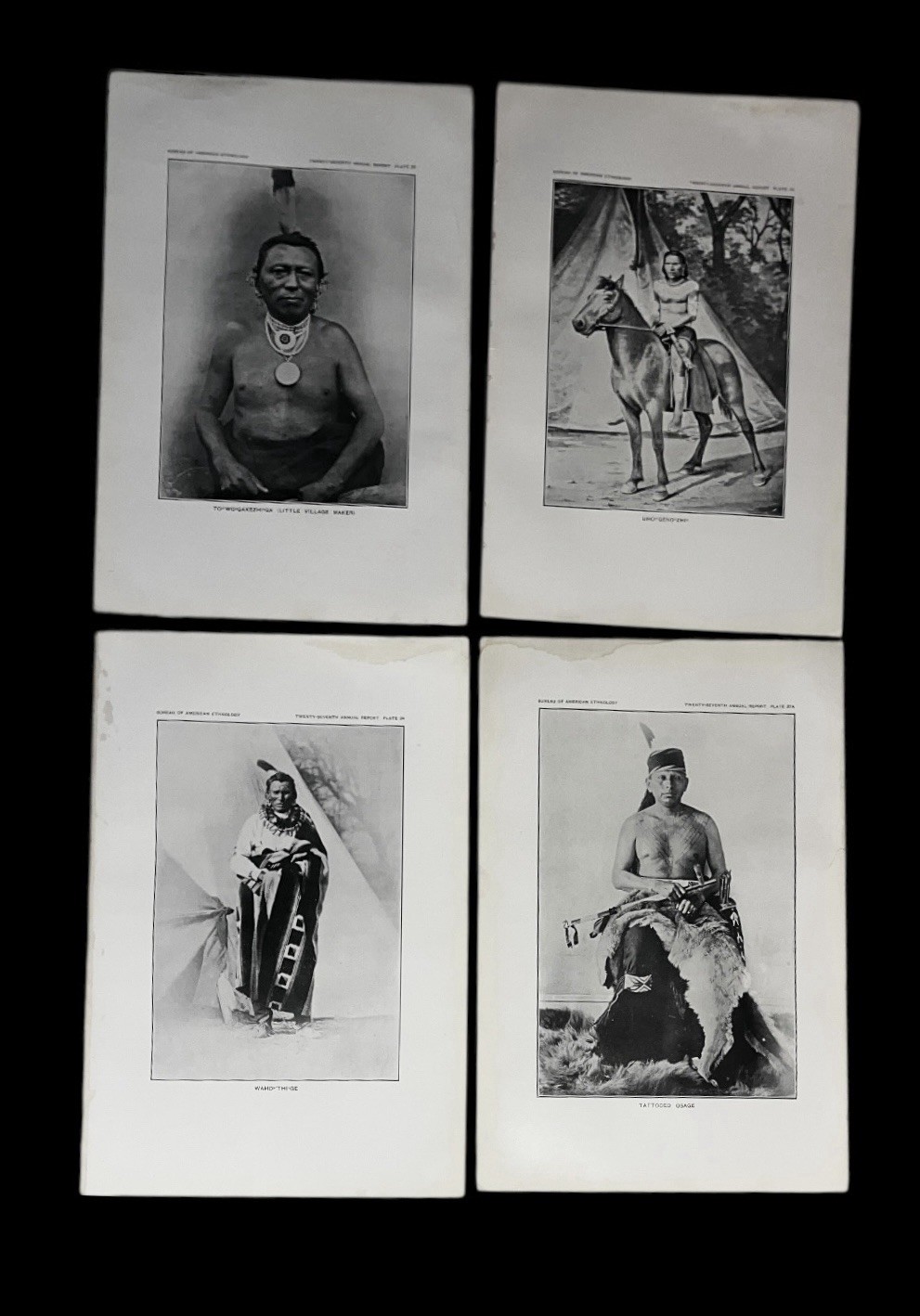 Lot of 25 Native American Indian 1905 Omaha Tribe Photograph Portraits 11.5x7.5