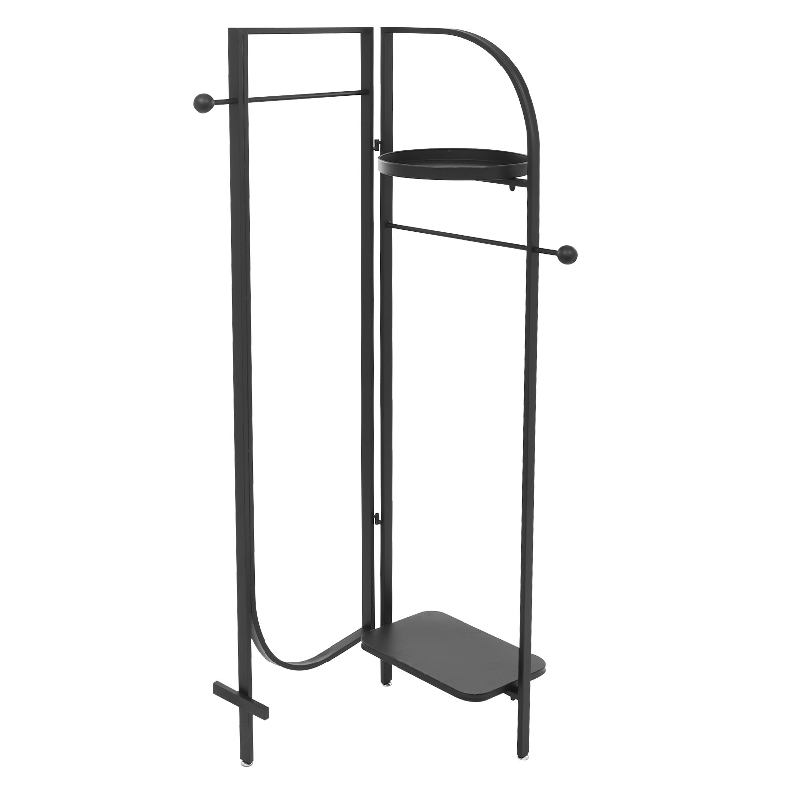 Clothes Display Stand, Black Clothes Display Rack, Freestanding Garment Rack