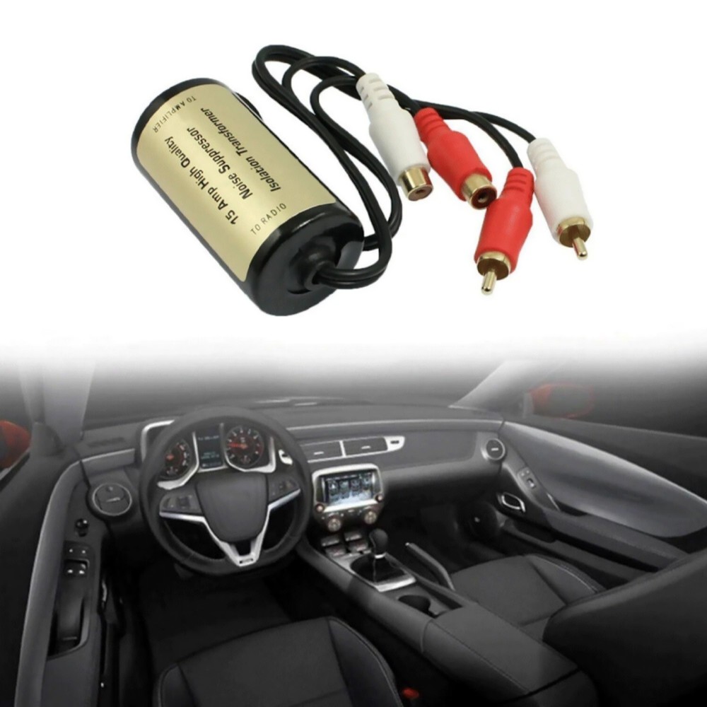 Noise Suppressor RCA Ground Loop Isolator for Car Amplifier Audio System Setup
