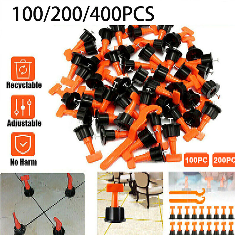 100PC-400pcs Tile Leveling System Kit Reusable Tile Spacer Wall Floor Clips Tool