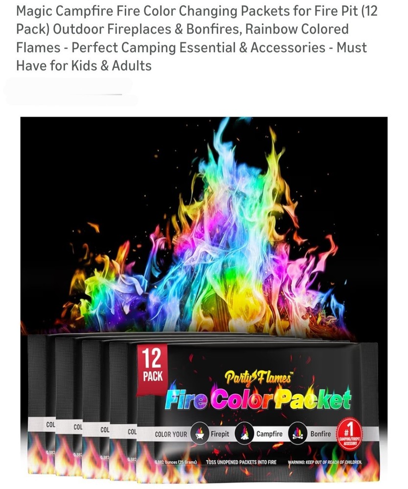 12 Pack - Magic Campfire Fire Color Changing Packets.