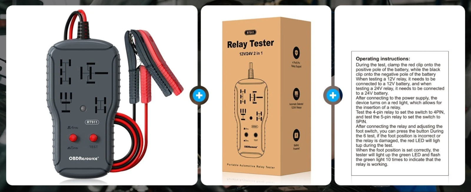 New Automotive Electronic Relay Car Relay Tester Universal 12/24V LED Indicator