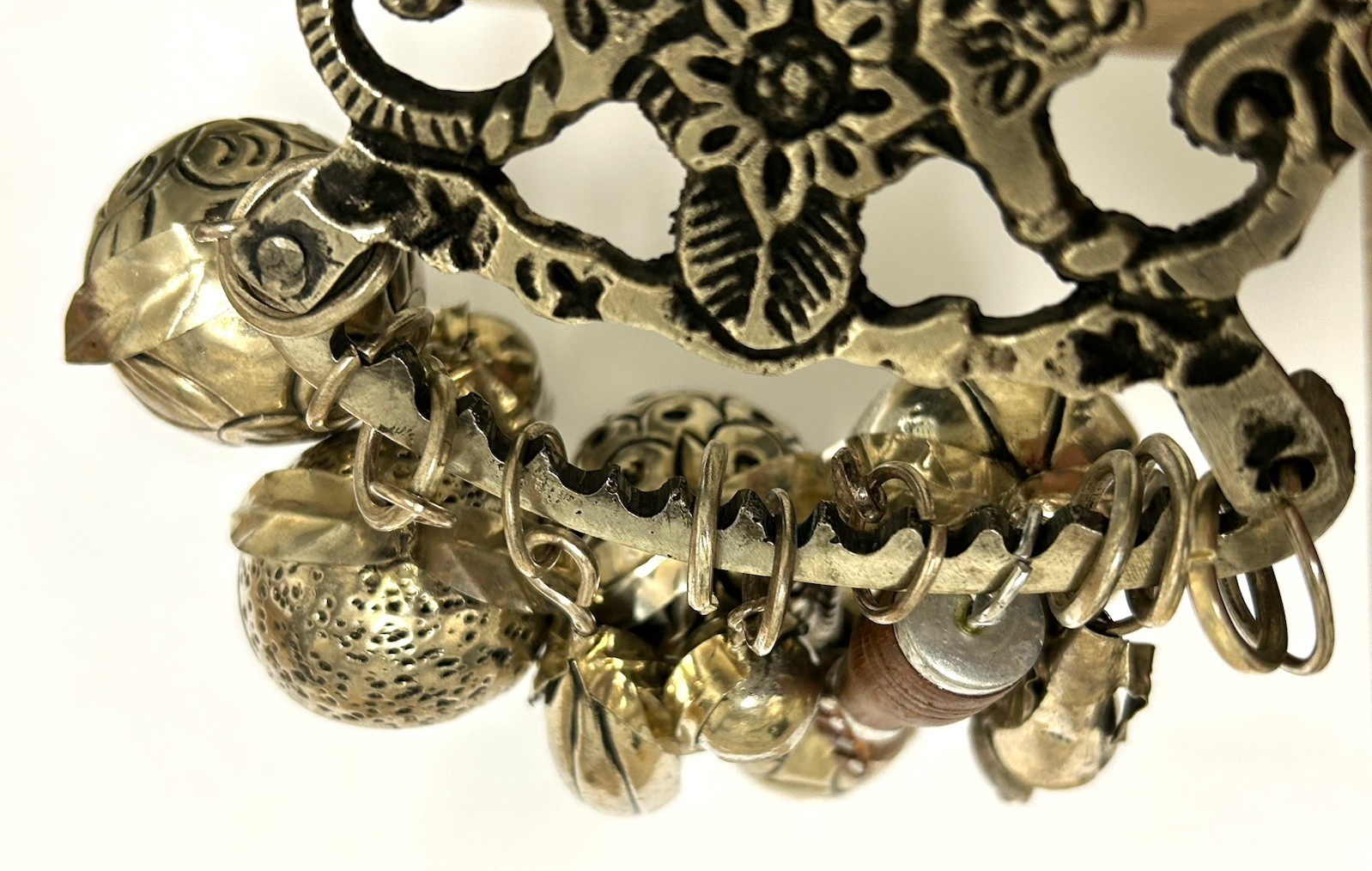 Vintage Brazilian Penca de Balangandãs – Silver Hanging Amulet 10 Charms