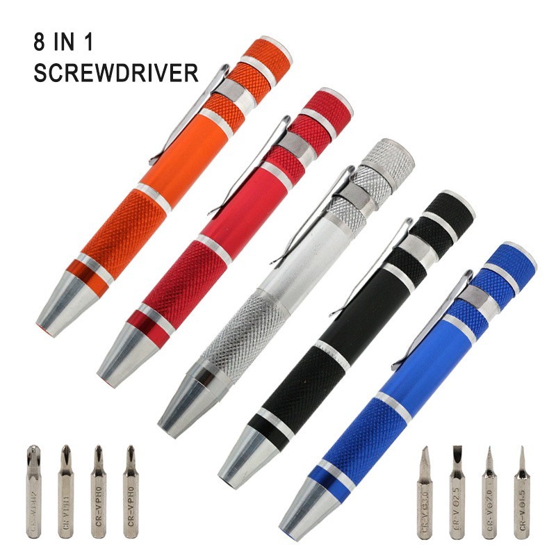 8 In-1 Multi-function Pocket Precision Screwdriver Tool Set Kit Pen Repair Tools
