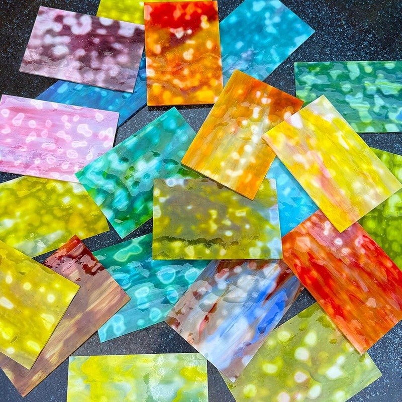 Premium Mottled Opal Stained Glass Sheets Value Pack Mosaic Crafts DIY Projects