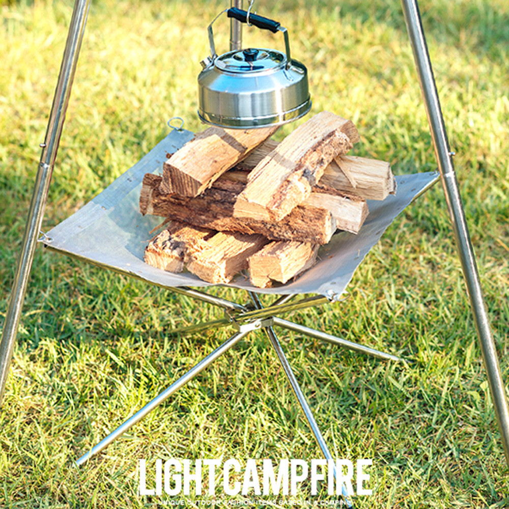 Rootless Portable Outdoor Firepit- Collapsible Steel Mesh Fireplace