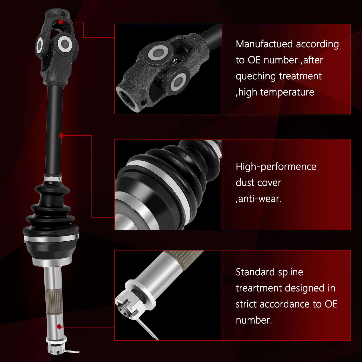 Front Left Right CV Axle Shaft for Polaris Sportsman 400 500 1996 - 2003 Pair