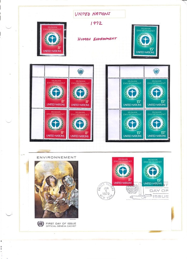 1972 HUMAN ENVIRONMENT FDC (Single/MIB/4) - MNH (BIN 1)