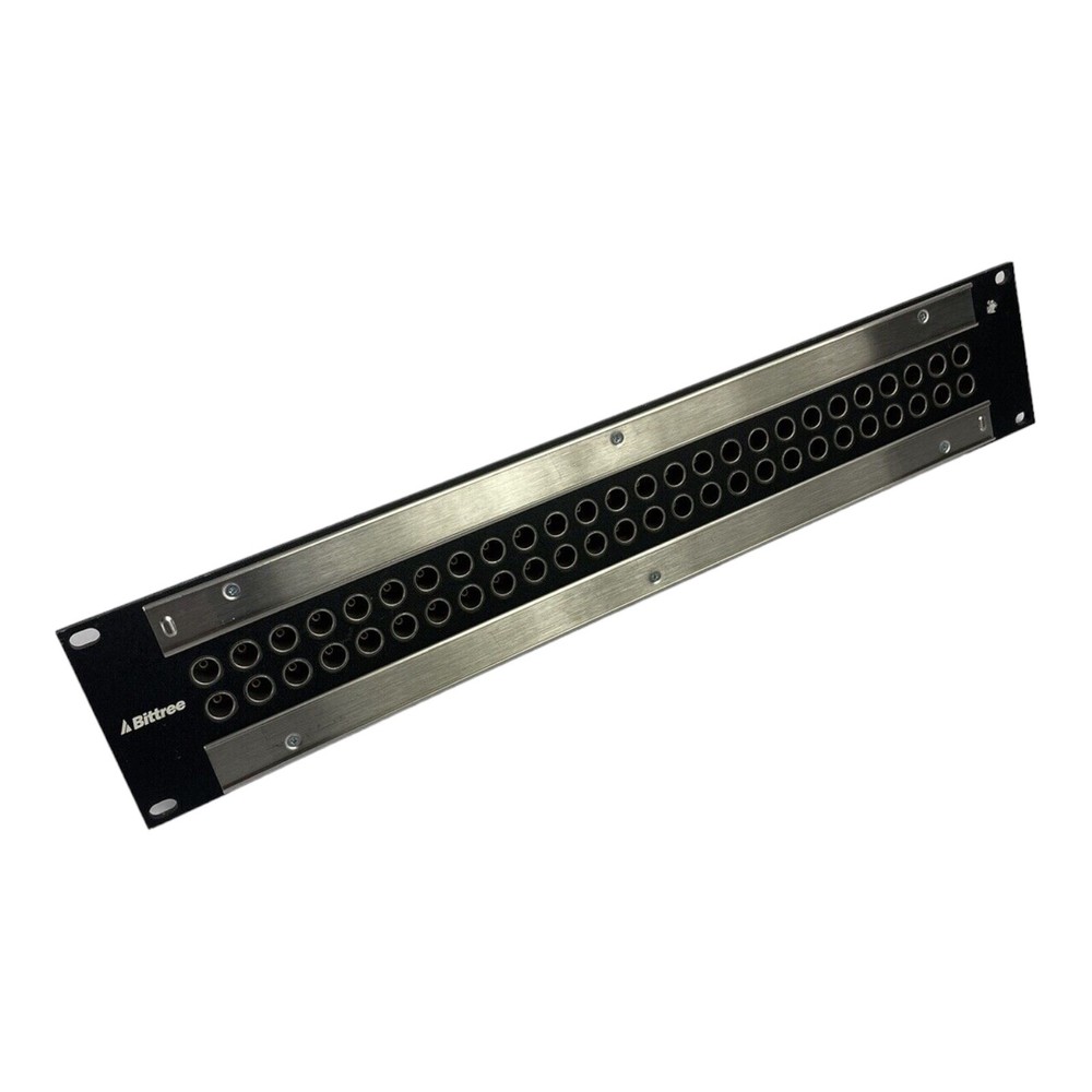 Bittree Audio Patchbay B52T 2WTHD 2x26 2RU Panel Black Normalling Terminating