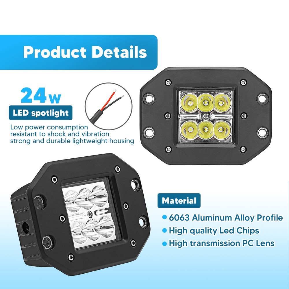 LED Headlight Conversion Light Pods Flush Mount Bracket Kit Fit Can-Am Outlander