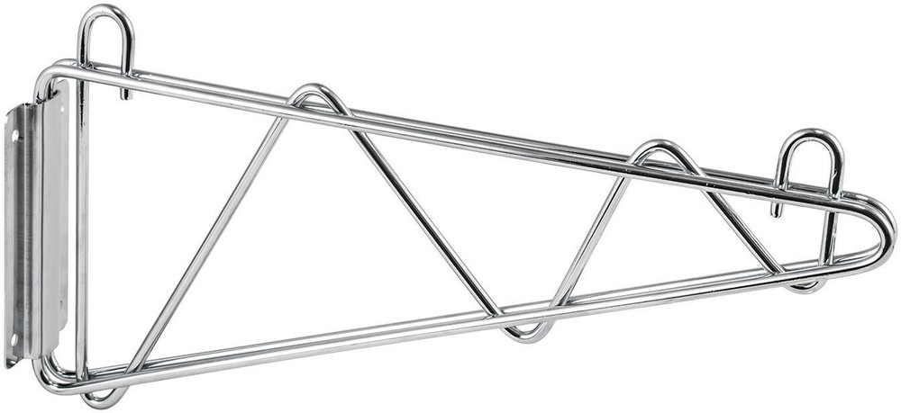 Shelving Wall Mount Brackets, Chrome Plated, 14"W, 1 Pair (2 Pair)