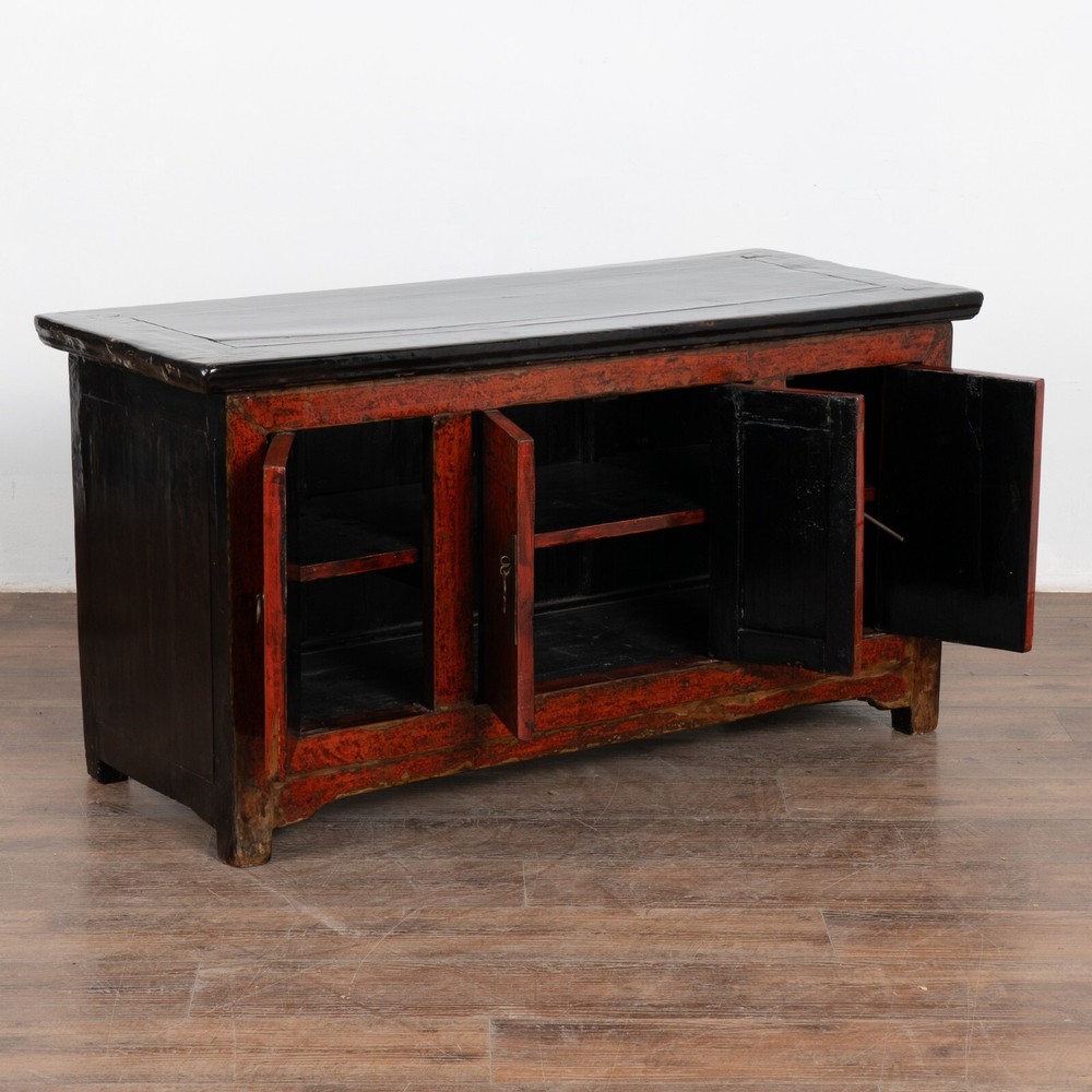 Small Red Chinese Console Sideboard, circa 1880