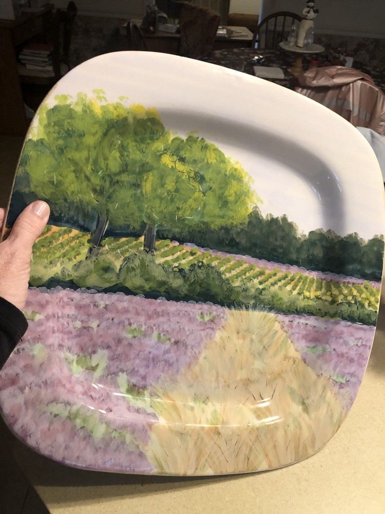 Square Ceramic Vietri Platter, Perfect For Spring!