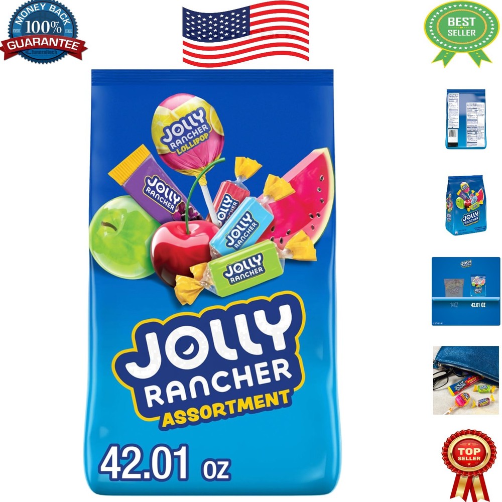 42.01 oz Bulk Assorted Fruit Candy, Individually Wrapped for Freshness and Fun