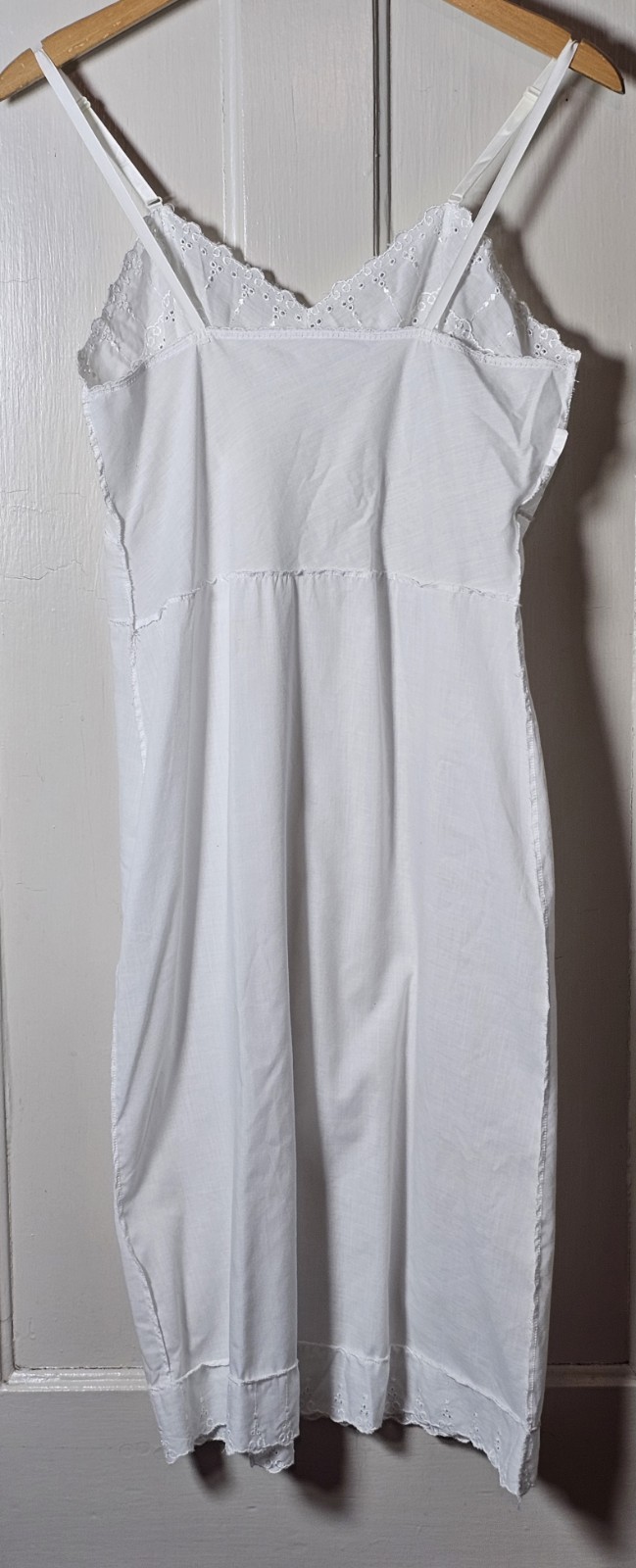 Slip Dress Eyelets Embroidered Lace Trim Size XS Fairy Coquette Feminine Dainty