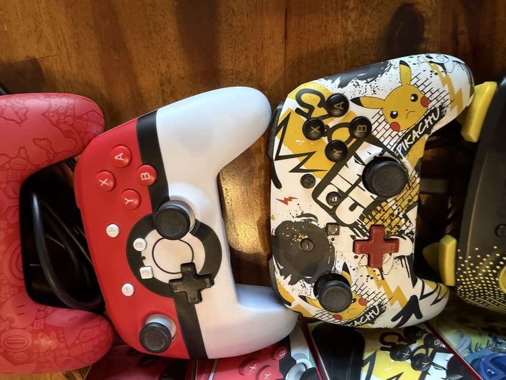 Nintendo Switch Controller Bundle Lot 3x Pokemon Pikachu, Mario & Sonic Wireless