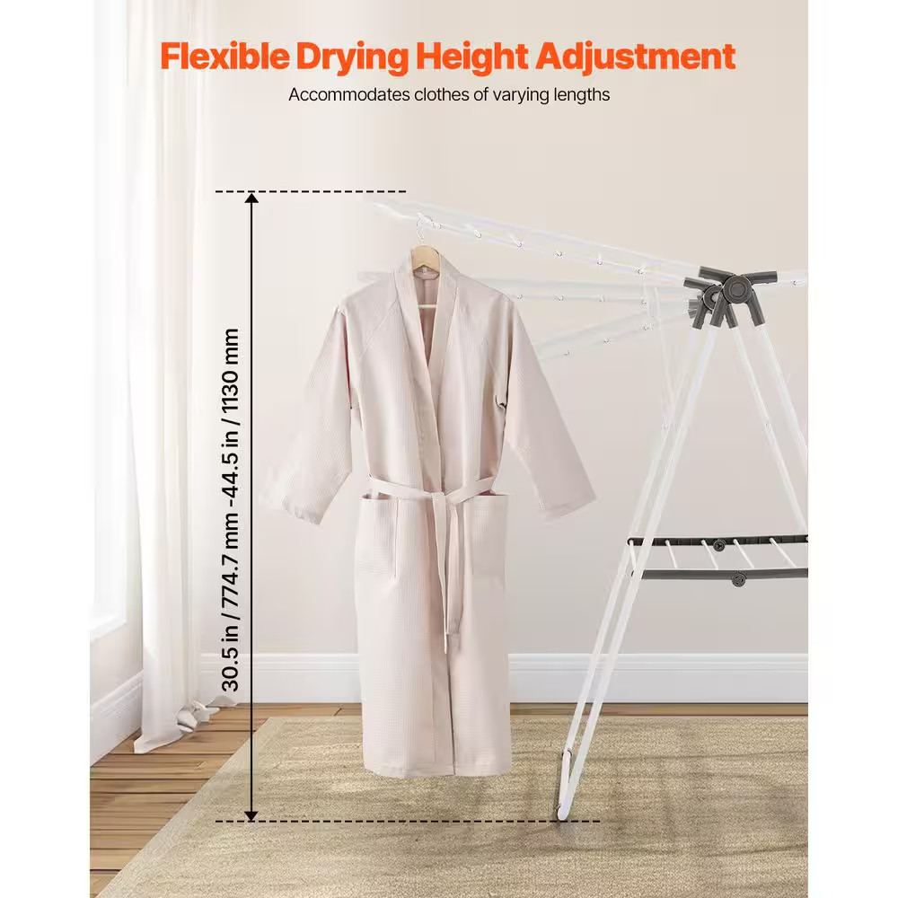 Clothes Drying Rack Foldable Laundry Drying Rack 2 Tier Adjustable Steel Rack